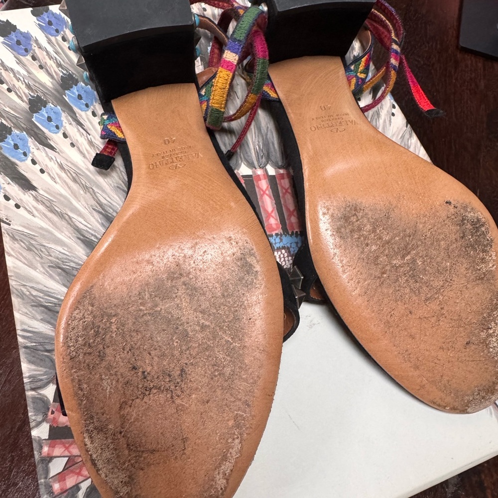 Valentino Black and Turquoise Heels - Picture 5 of 5